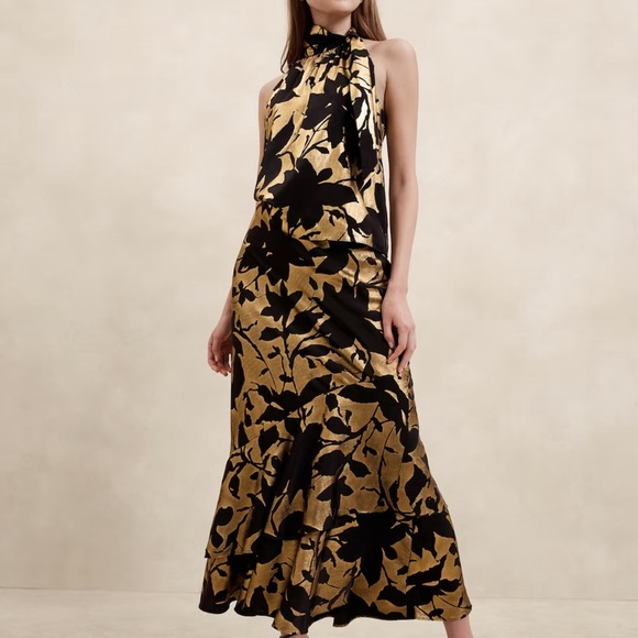 Banana Republic Factory LAMÉ TIERED MAXI SKIRT - Picture 7 of 7